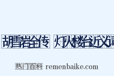 胡雪岩全传·灯火楼台近义词是什么意思的图片